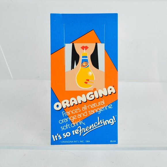 Orangina Vintage Paper Cardboard Advertising 1984 - Picture 1 of 3